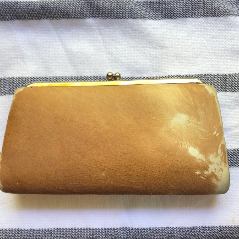 Vintage cowhide Snap Clutch